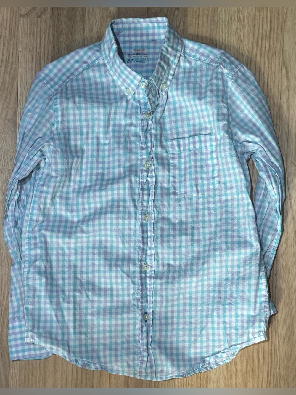 Crewcuts J. Crew Checked Plaid Button-Down Shirt Boys 10